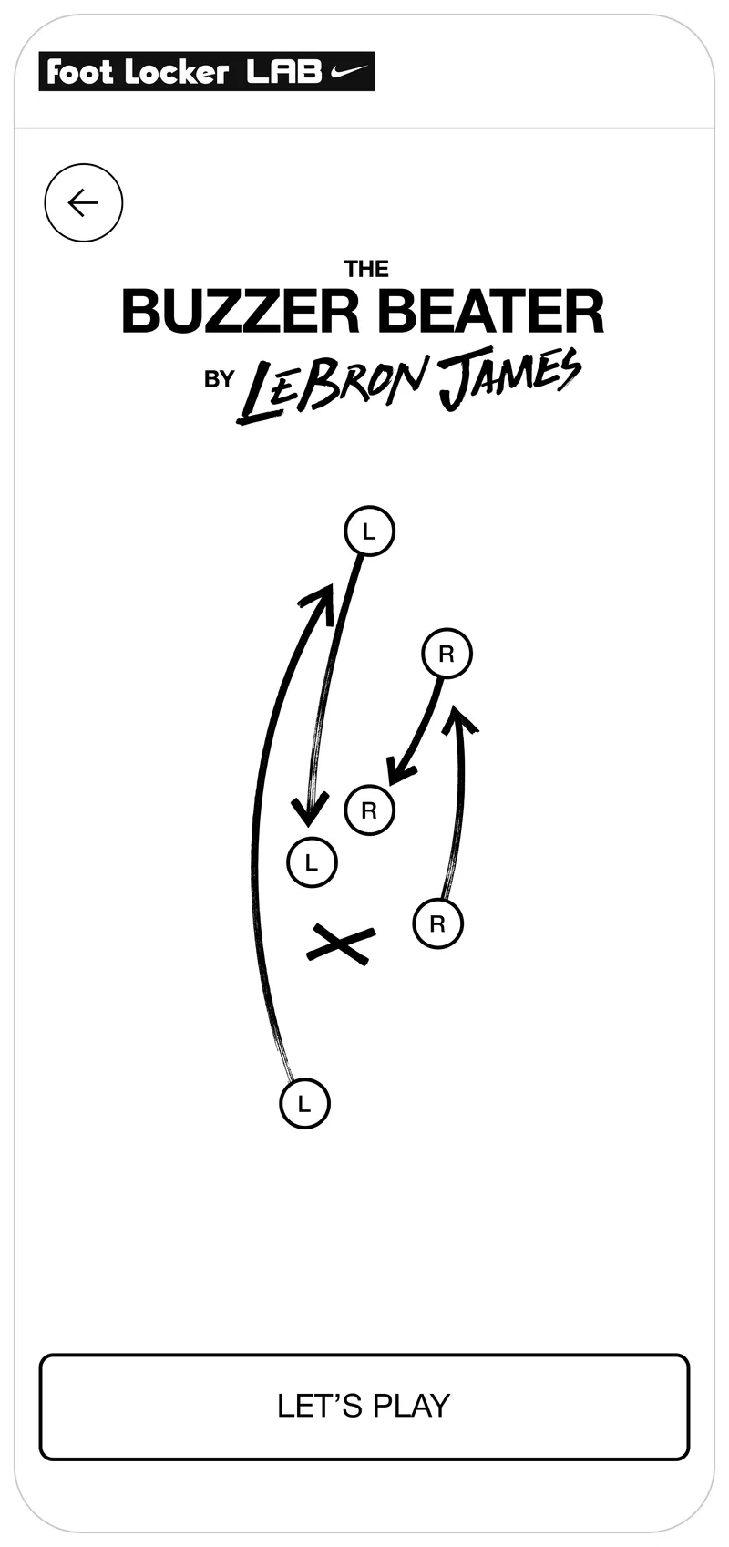 Famous Footwork app — Buzzer Beater footwork diagram