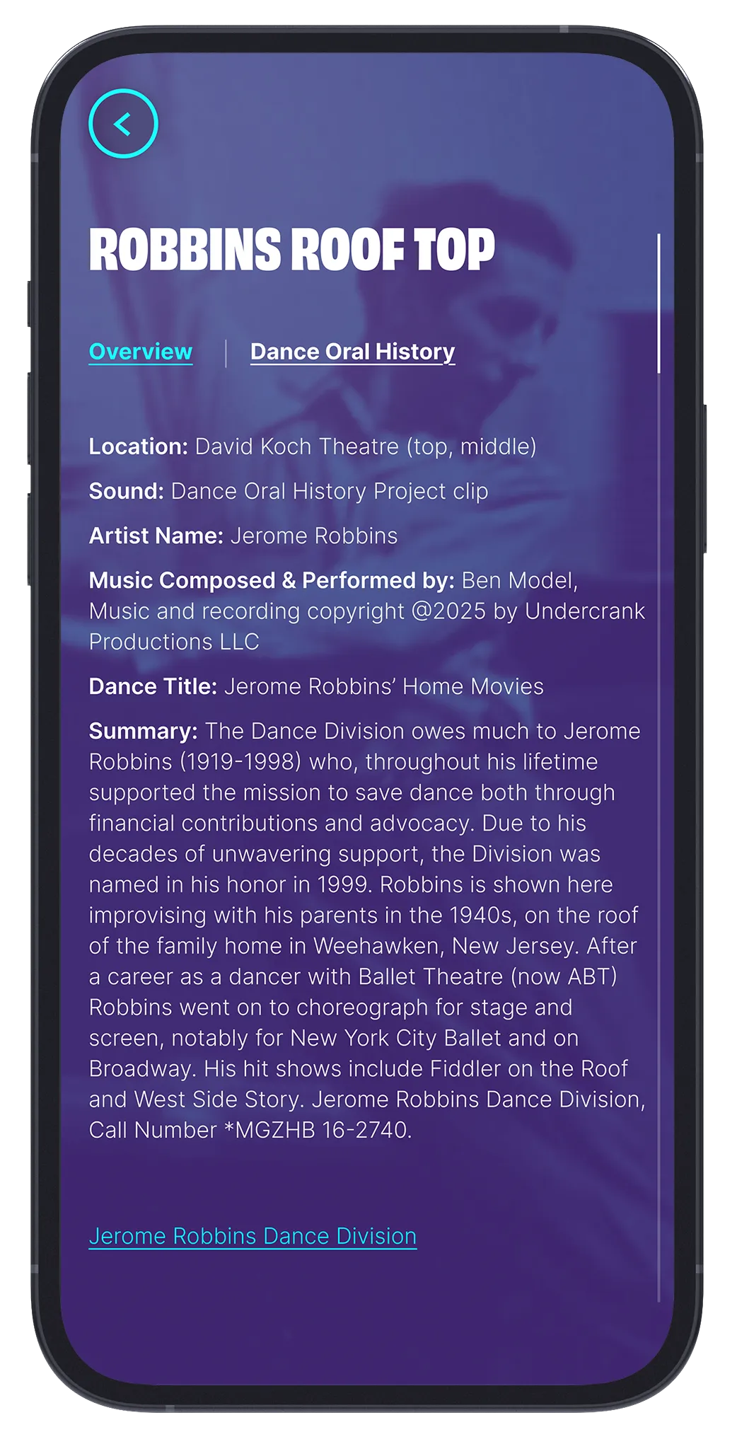 Archive of Dance app