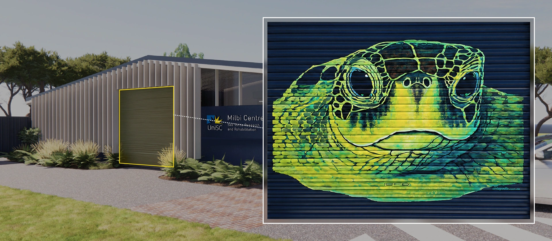 Milbi Centre exterior signage detail 5